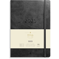 Kalender 2025 A5 Stor Veckokalender Forma Deluxe Svart Burde