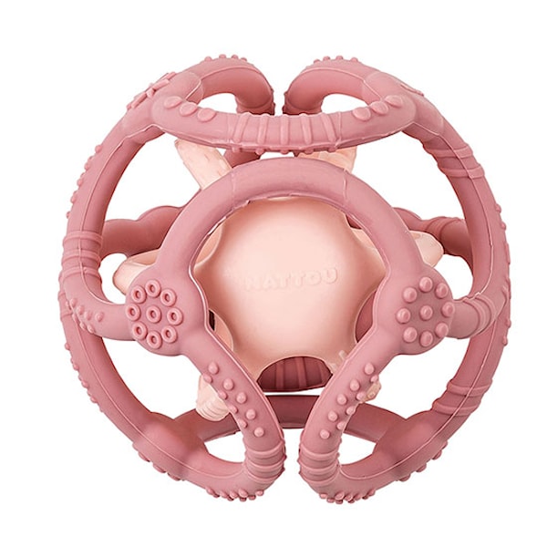 Nattou Soft Silicone Aktivitetsball, Rosa -  Biteringer