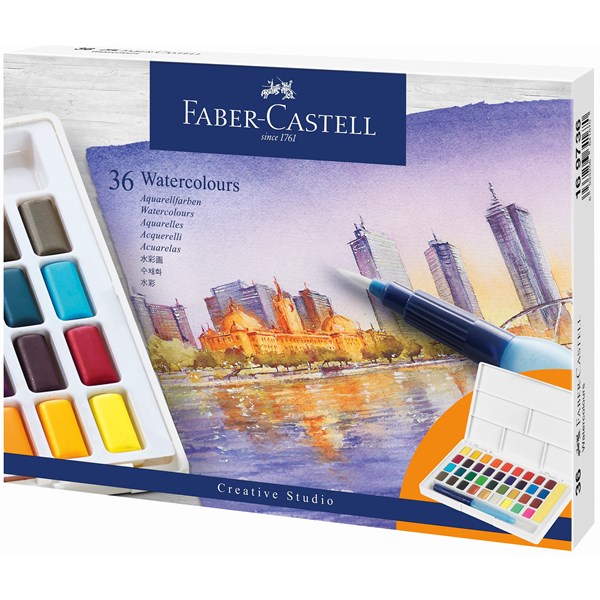 Akvarellfärger Creative Studio Färgkakor Etui med 36 Färger Faber-Castell|  Adlibris