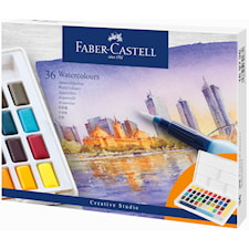 Faber-Castell Akvarellfärger, Creative Studio, Färgkakor, Etui med 36 Färger