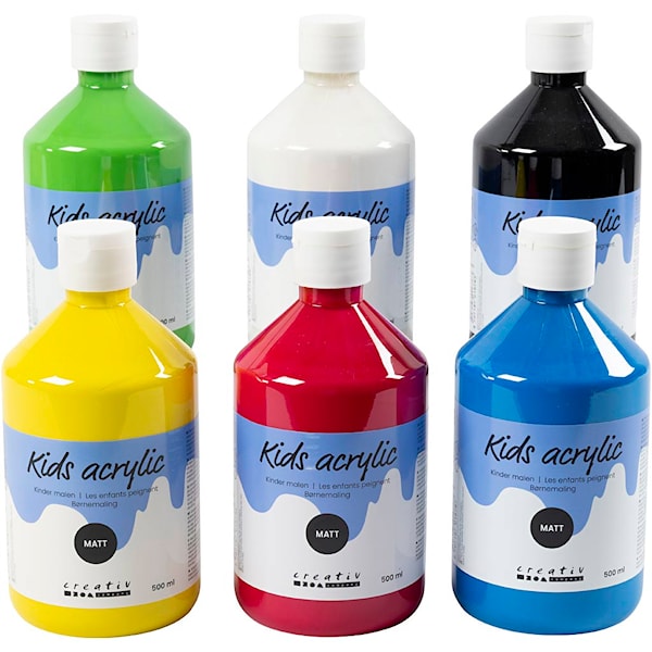 Acrylfarve 32132 A-Color 500 ml ass. farver - (pakke á 6 stk.)