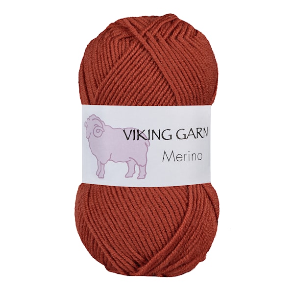 Viking Merino Garn 50 g Brent oransje 853 Viking Garn
