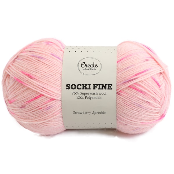 Adlibris Socki Fine 100g Strawberry Sprinkle B099