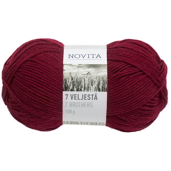 Novita 7 Bröder Garn Ullmix 100 g, körsbär 588