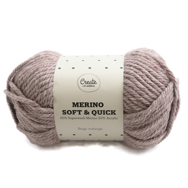 Adlibris Merino Soft & Quick lanka Ullmix 150g Beige Melange A044