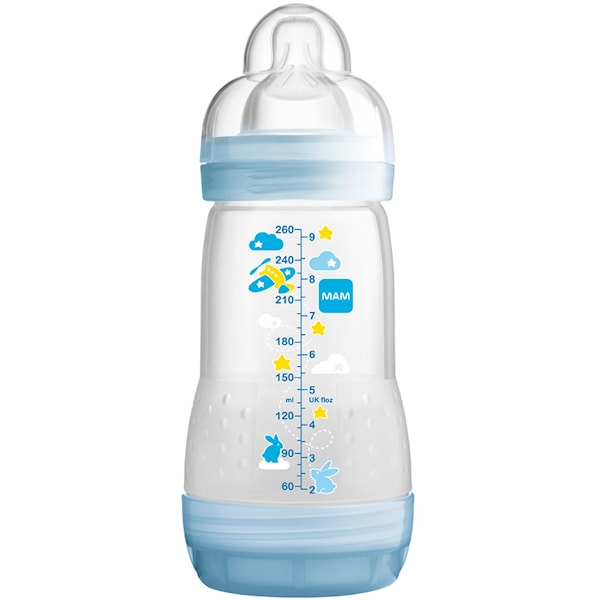 Nappflaska Anti Colic Bottle 260ml, Blå, MAM