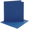Kort och kuvert, 15,2x15,2cm, Blå, 4-pack