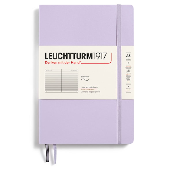 Kuva tulossa: Muistikirja A5 Pehmeäkantinen Linjattu Lila Leuchtturm1917