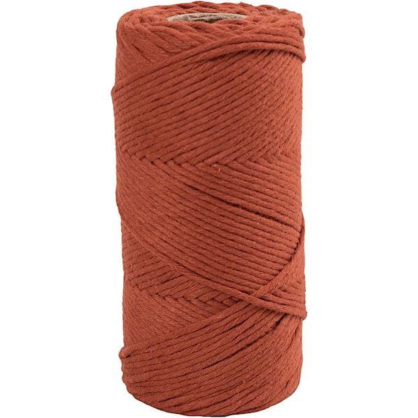 Macramè-Snor, L: 198 M, dia. 2 mm, brentorange, 330 g/ 1 rl.