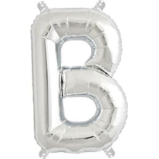 Folieballong, "B", 36 cm, Sølv, Rico Design