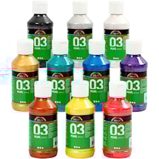 Koulu akryylimaali metallic, metallinen, värilajitelma, 10x120 ml/ 1 pkk