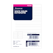Anteckningsblad Linjerade Vita Pocket Filofax