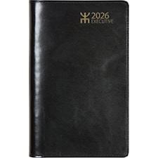 Kalender Executive 2026 Svart Skinn Almanacksförlaget