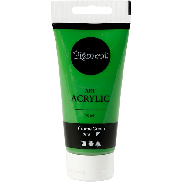 Akrylmaling, halvblank, semi opaque, crome green, 75 ml/ 1 fl.