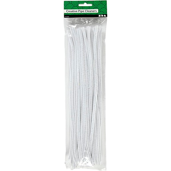 Piperenser, L: 30 cm, tykkelse 6 mm, hvit, 50 stk./ 1 pk.