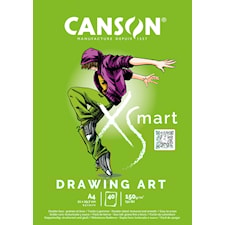 Luonnospaperi A4 liimattu pitkä sivu 250g 40 arkkia Canson XSMART Drawing