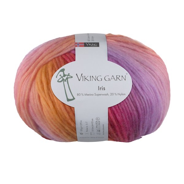 VikingIris 100 g Multi Gul/Cerise 468 Viking Garn