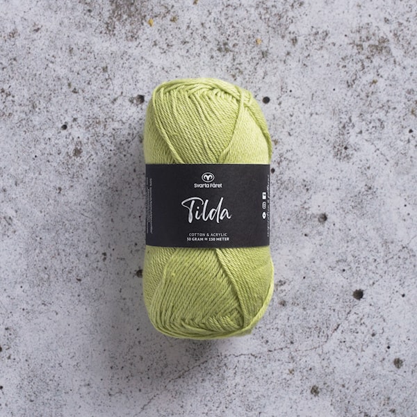 Tilda Garn Bomullsmiks 50 g lime 38 Svarta Fåret