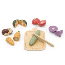 Lekset Grönsaker i Trä att Skära VIGA