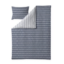 Finlayson Toivo Påslakanset Bomull 150x210 + 50x60 cm Vit/Mörkblå