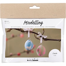 Mini DIY Kit Modellering, Marmorerte egg, 1 pk.