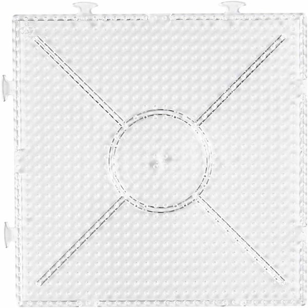 Perleplate, stor samlekvadrat, str. 15x15 cm, medium, klar, 1 stk.