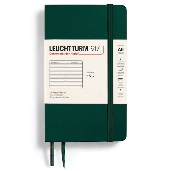Notatbok A6 Soft Linjert Forest Green Leuchtturm 1917