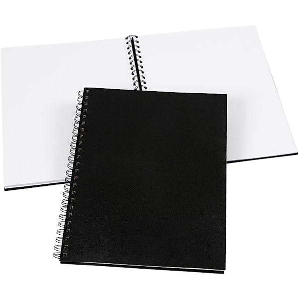 Notatbok, str. 23x30,5 cm, 120 g, svart, 1 stk.