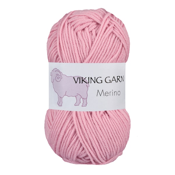 Viking Merino Garn 50 g Lys rosa 858 Viking Garn