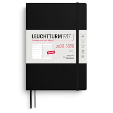Kalender A5 18m 25–26 Ukentlig Planlegger/Notatbok Soft Black Leuchtturm1917