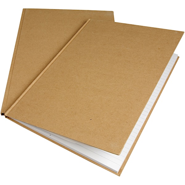 Noteringsbok, A4, ark 210x297 mm, 60 g, brun, 1 stk.