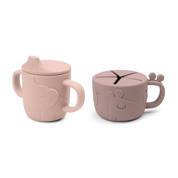 Done by Deer Peekaboo spout/snack cup set Deer friends Powder
