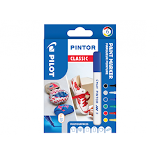 Pintor - Set Regular Mix -x6- Fine - Musta Sininen Punainen Vihreä Valkoinen Pilot