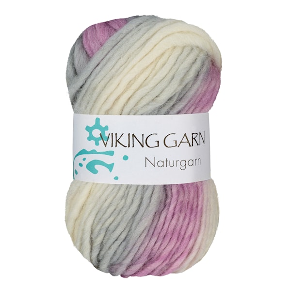 Naturgarn 50 g Multi rosa/grå 677 Viking Garn