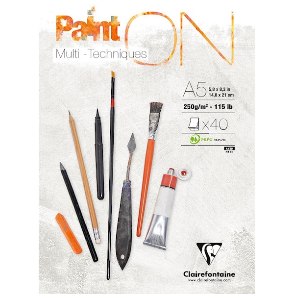 PaintON Mixed Media blokk A5 40 ark Clairefontaine