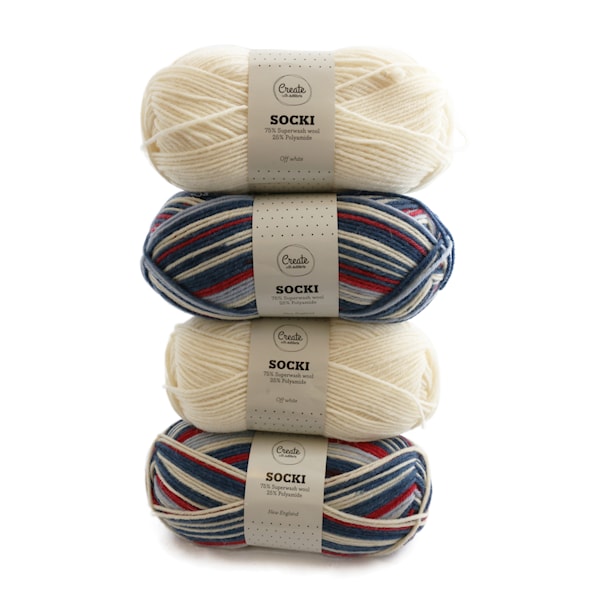 Adlibris Socki Garn 100g New England 4-pack