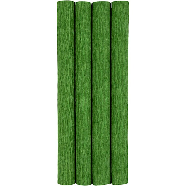 Kreppapir, ark 25x60 cm, Strekk-/krep: 180%, 105 g, løvgrønn, 4 ark/ 1 pk.