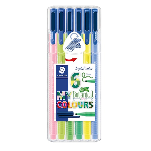 Triplus® color 6-pack, i STAEDTLER-box, 1 mm fiberspets. Botanical