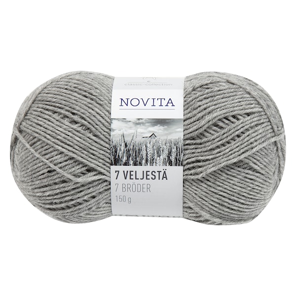 Novita 7 Bröder Garn Ullmix 150 g mellangrå 048