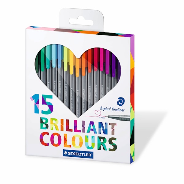 Triplus Fineliner 15-stk Gavepakke Johanna Basford