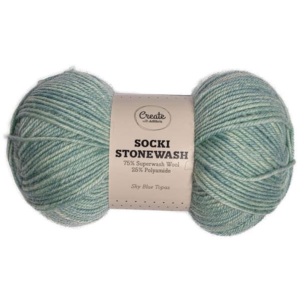 Socki Stonewash 100 g Sky Blue Topaz B186 Adlibris