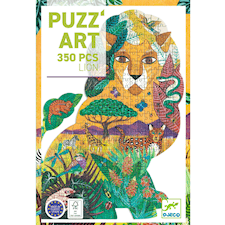 Lejon-format Pussel 350 Bitar Motiv med ett Stort Lejon Savann Djungel och Djur Djeco