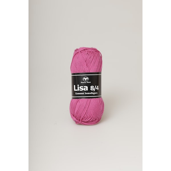 Lisa 8/4 Garn Bomull 50 g rosa 43 Svarta Fåret