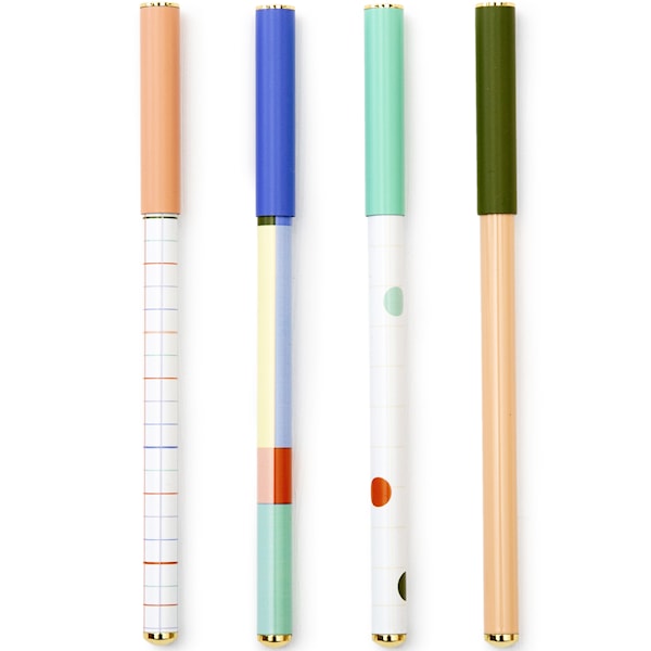 Kulepenn grafiske mønstre 4-pack Inkerie