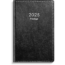 Kalender 2025 Prestige Svart konstläder Inbunden Burde