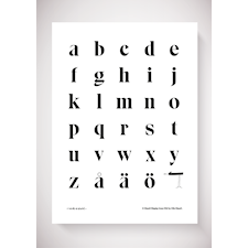 Olle Eksell Alphabet Gemener Poster #2 - lower-case 50x70 cm