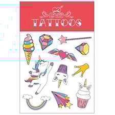 Tatoveringer Enhjørning 4 ulike ark