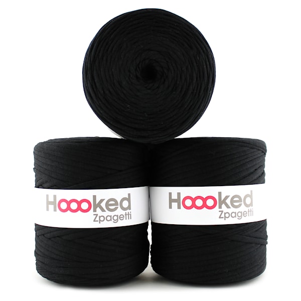 Hoooked Zpagetti Garn Återvunnen bomull ca 900g Black shades (ZP001-1)