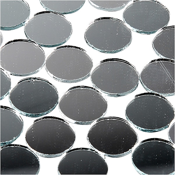 Speilmosaikk, rund, dia. 18 mm, tykkelse 2 mm, 400 stk./ 1 pk.