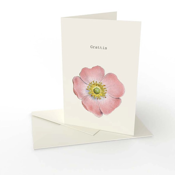 F&ouml;delsedagskort dubbelt med kuvert Grattis 1-pack Gullers